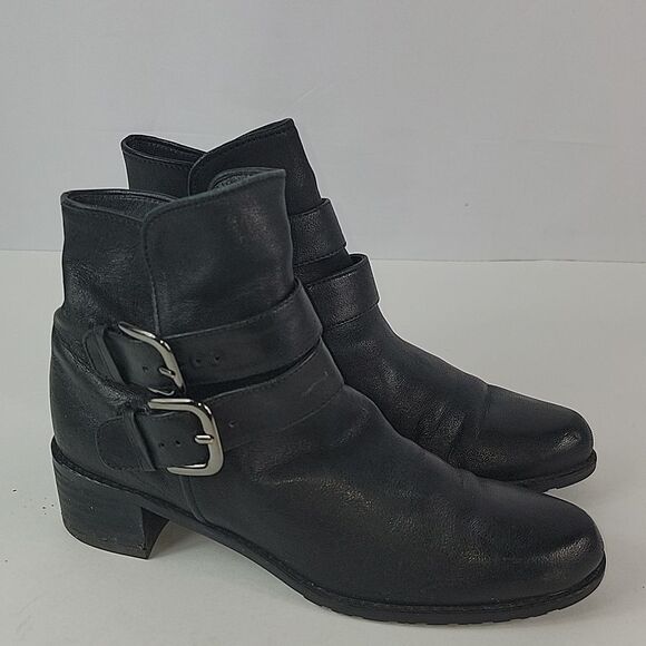 Stuart Weitzman Strap Duo Black Leather Women's Ankle boots - Picture 1 of 12